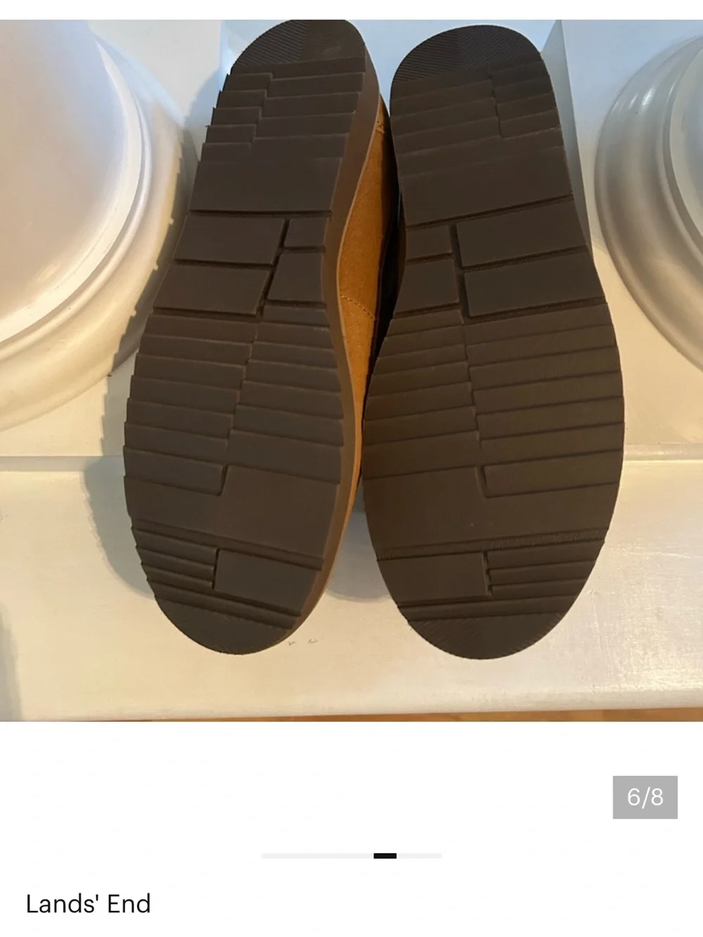 NWT Lands End Suede Leather Boat Shoes, Size 9D